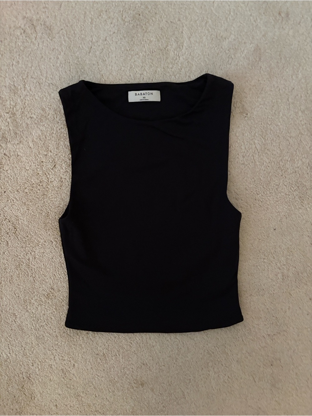 Babaton Black Mock Neck Sleeveless Camisole